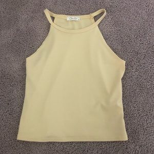 olivia rae yellow cropped tank top